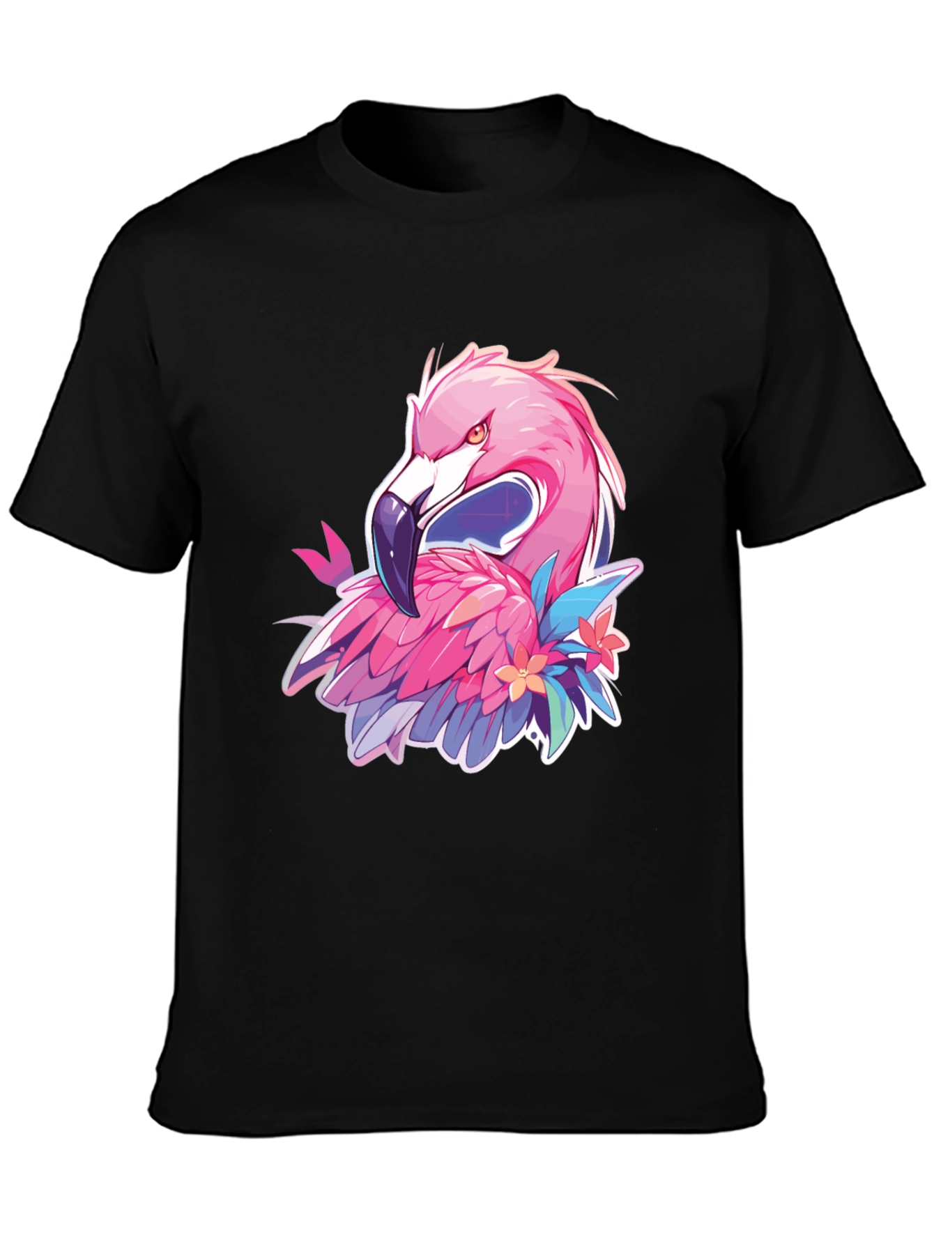 Mens Black Flamingo Graphic Tee
