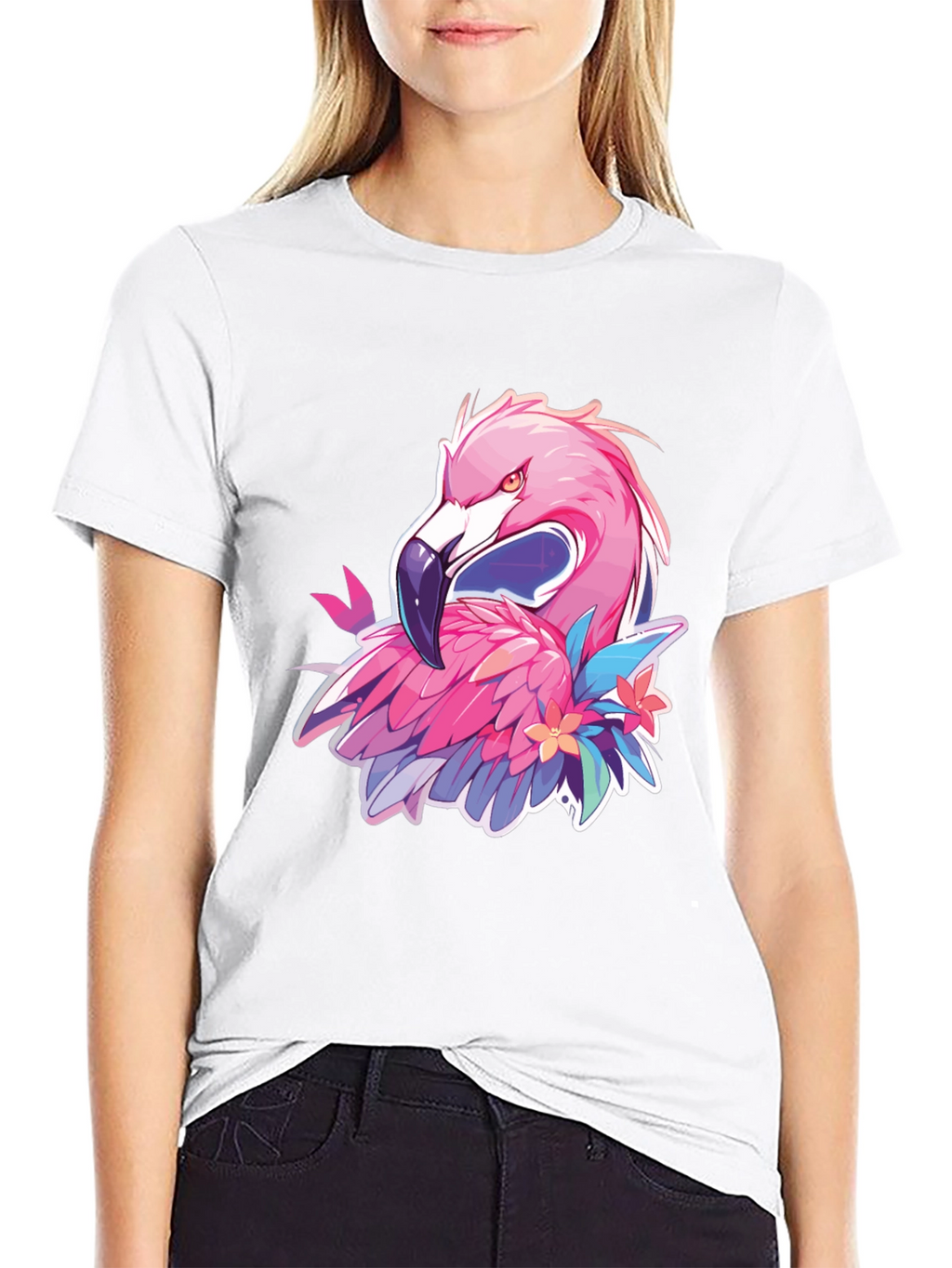 Mens Black Flamingo Graphic Tee