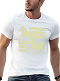 Horse Silhouette Graphic Tee - Black Cotton Shirt