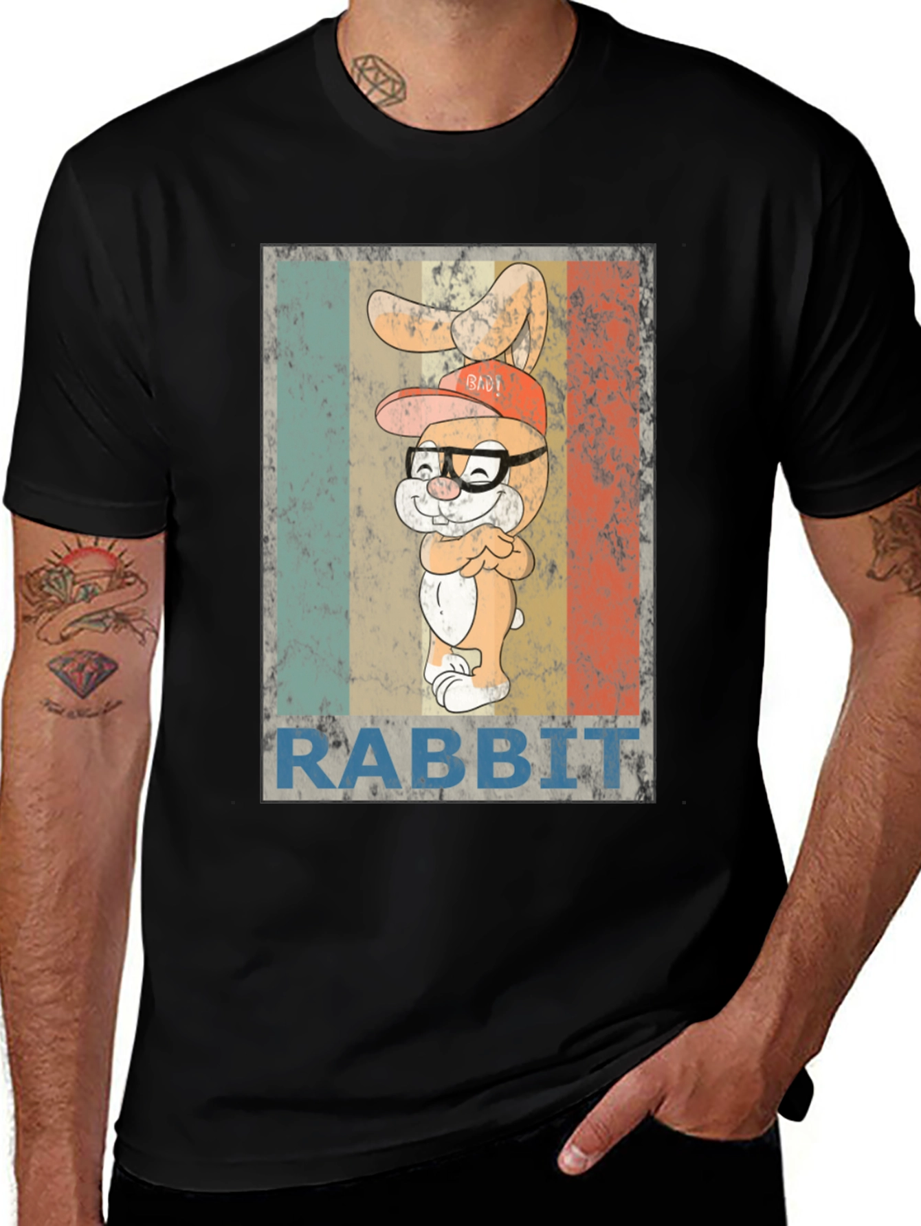 Cool Rabbit Graphic T-Shirt - Vintage Style