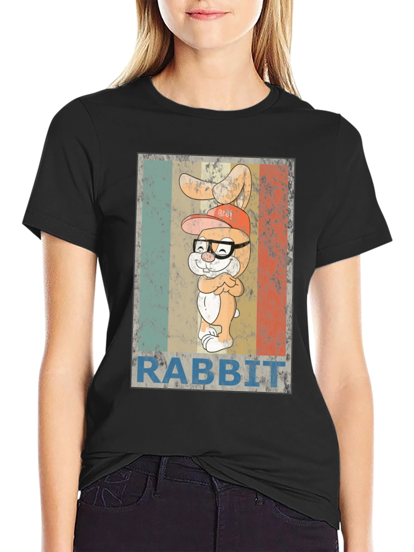 Cool Rabbit Graphic T-Shirt - Vintage Style
