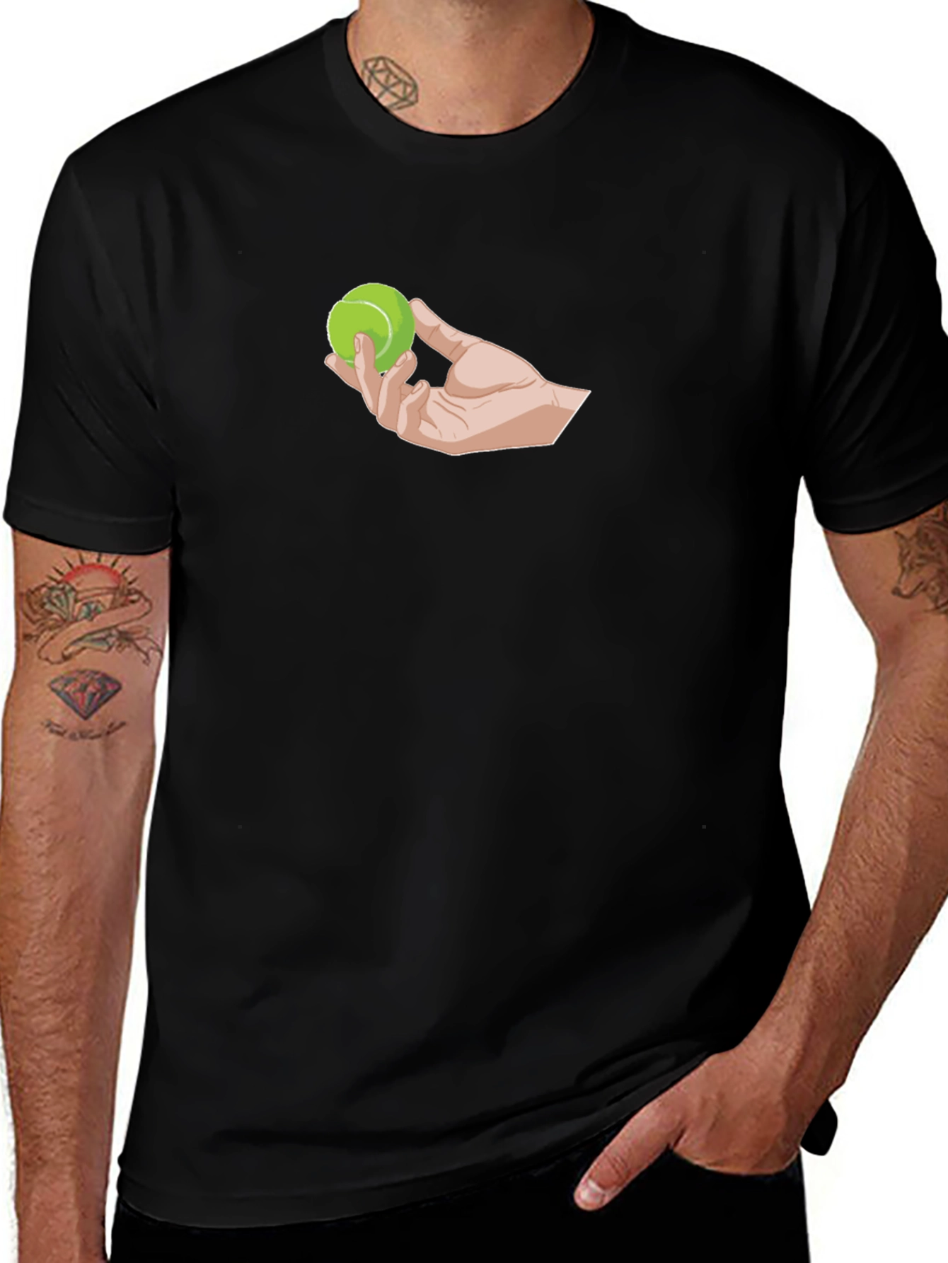 Hand Holding Tennis Ball Graphic Tee