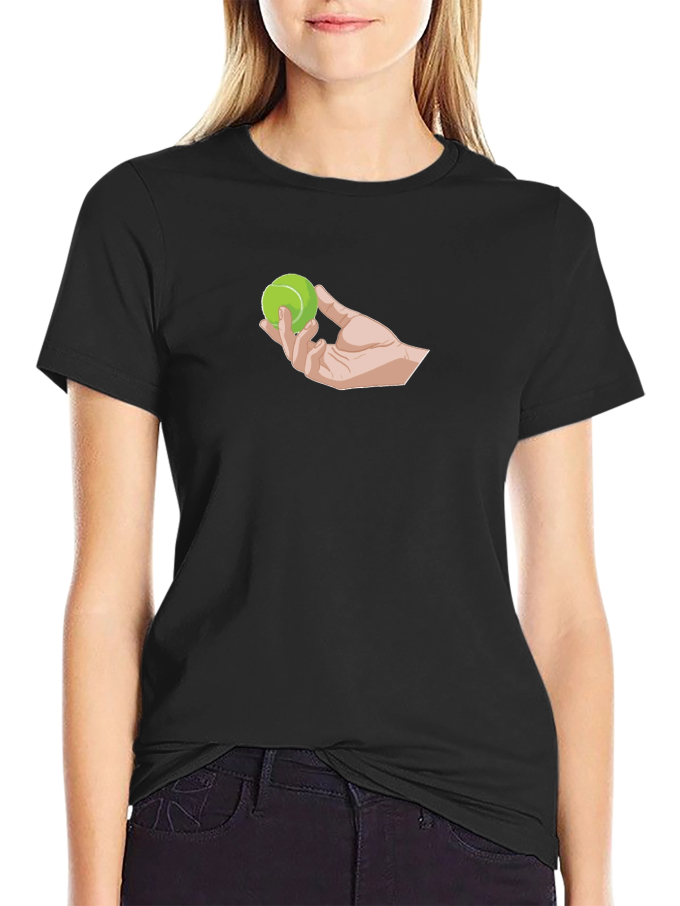 Hand Holding Tennis Ball Graphic Tee