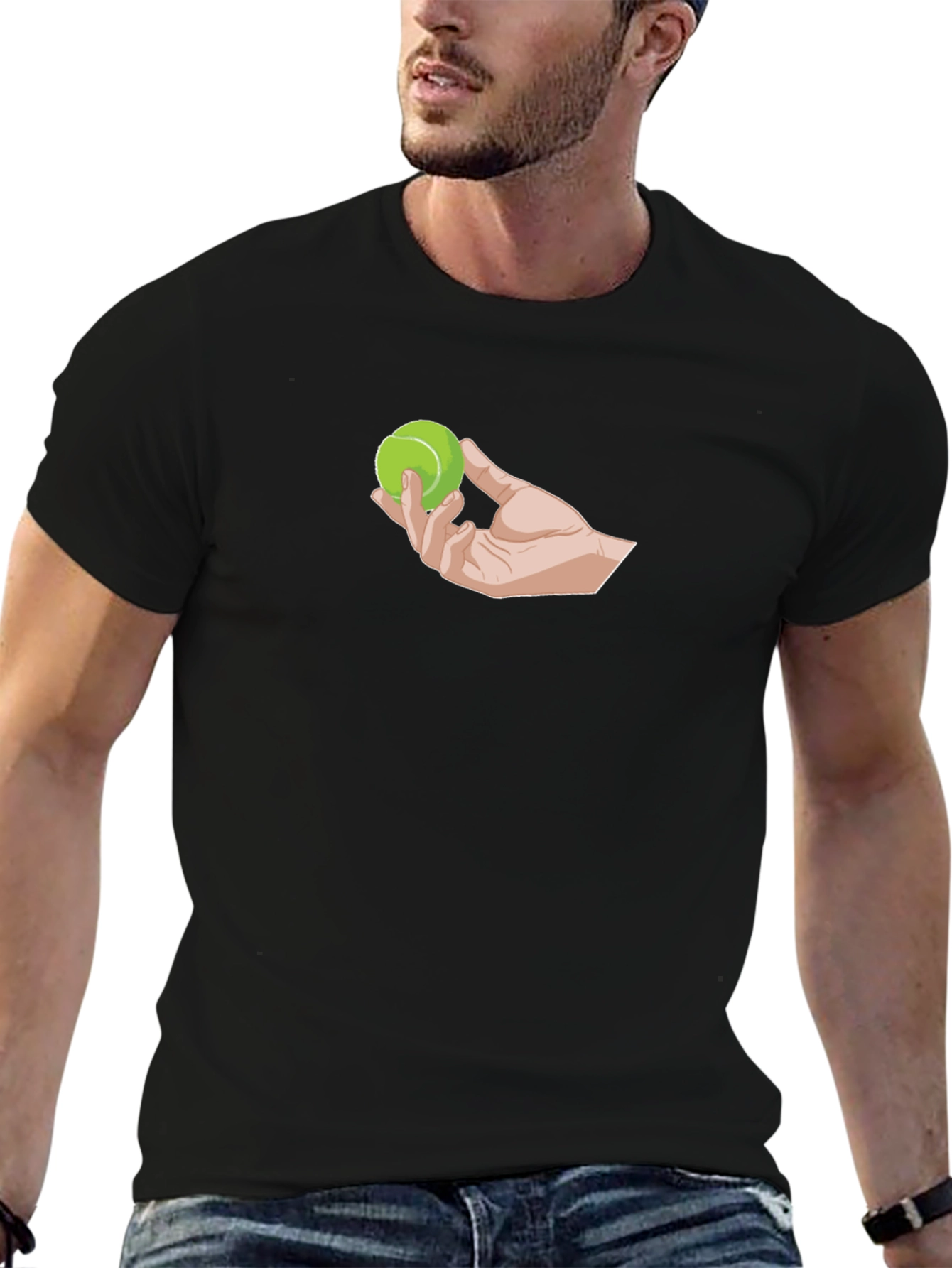 Hand Holding Tennis Ball Graphic Tee