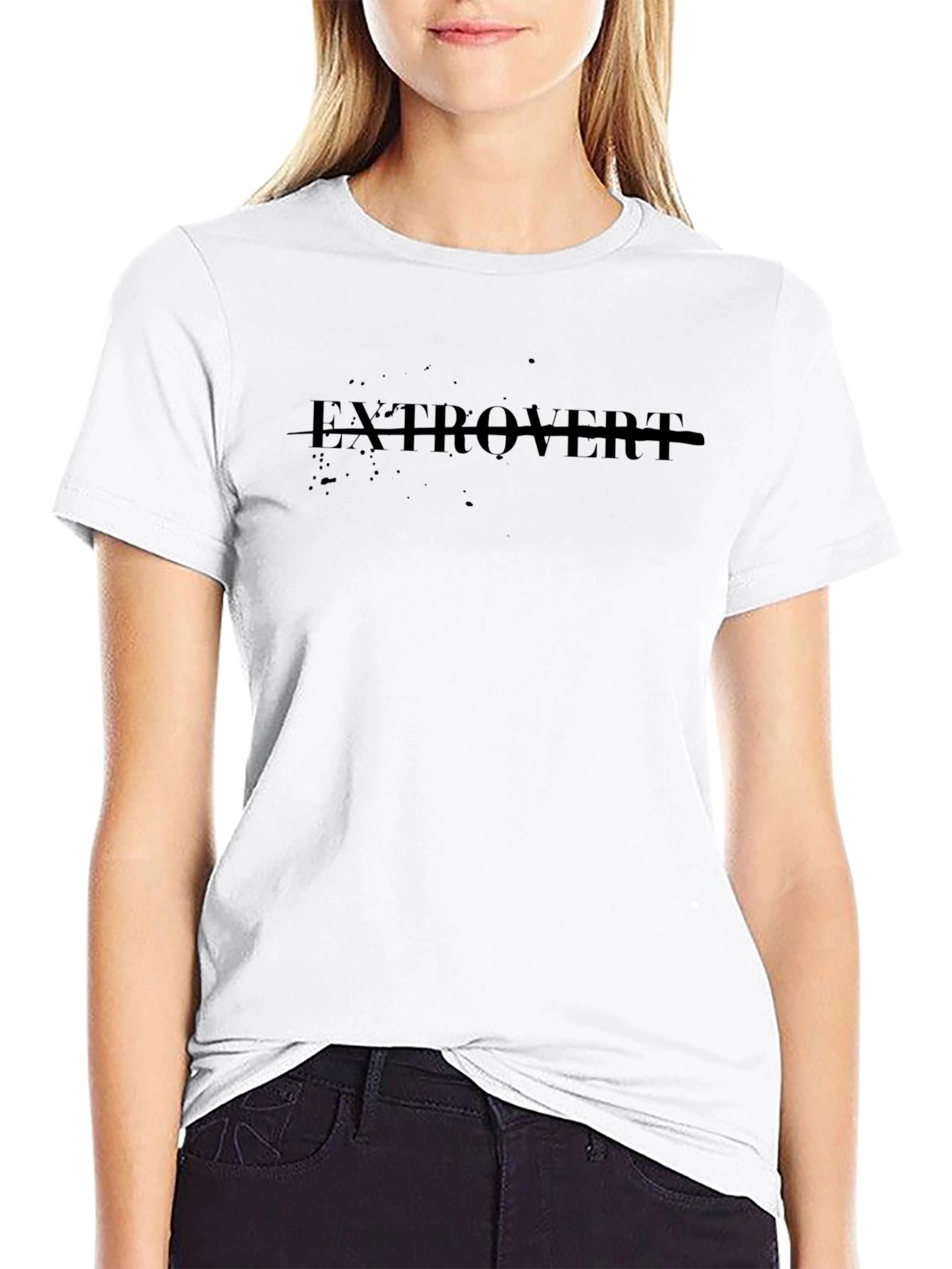 Extrovert Graphic Tee - Classic Black Cotton T-Shirt
