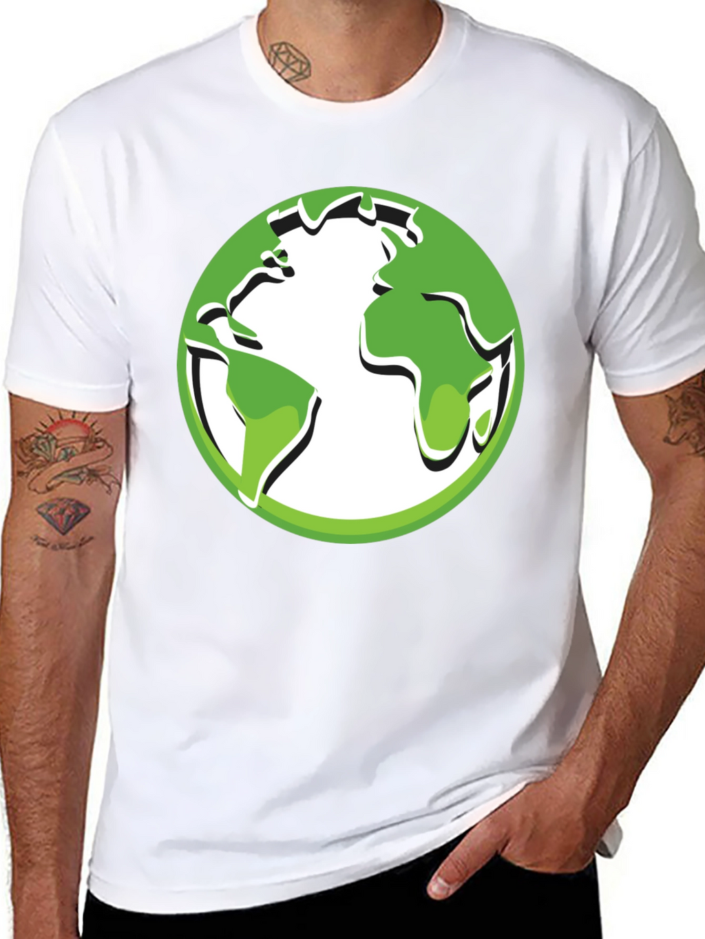 Eco-Friendly Earth Graphic Tee - Black