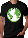Eco-Friendly Earth Graphic Tee - Black