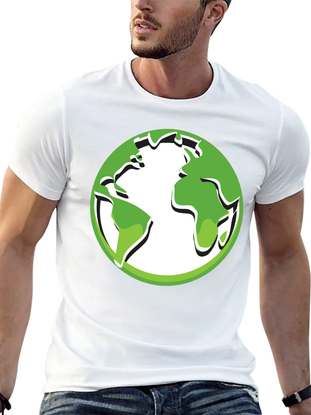 Eco-Friendly Earth Graphic Tee - Black