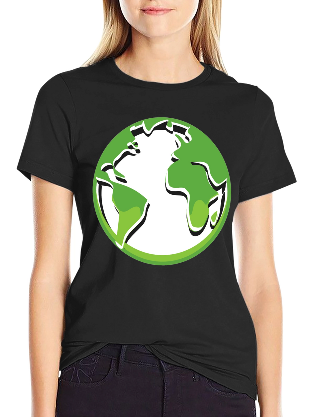 Eco-Friendly Earth Graphic Tee - Black