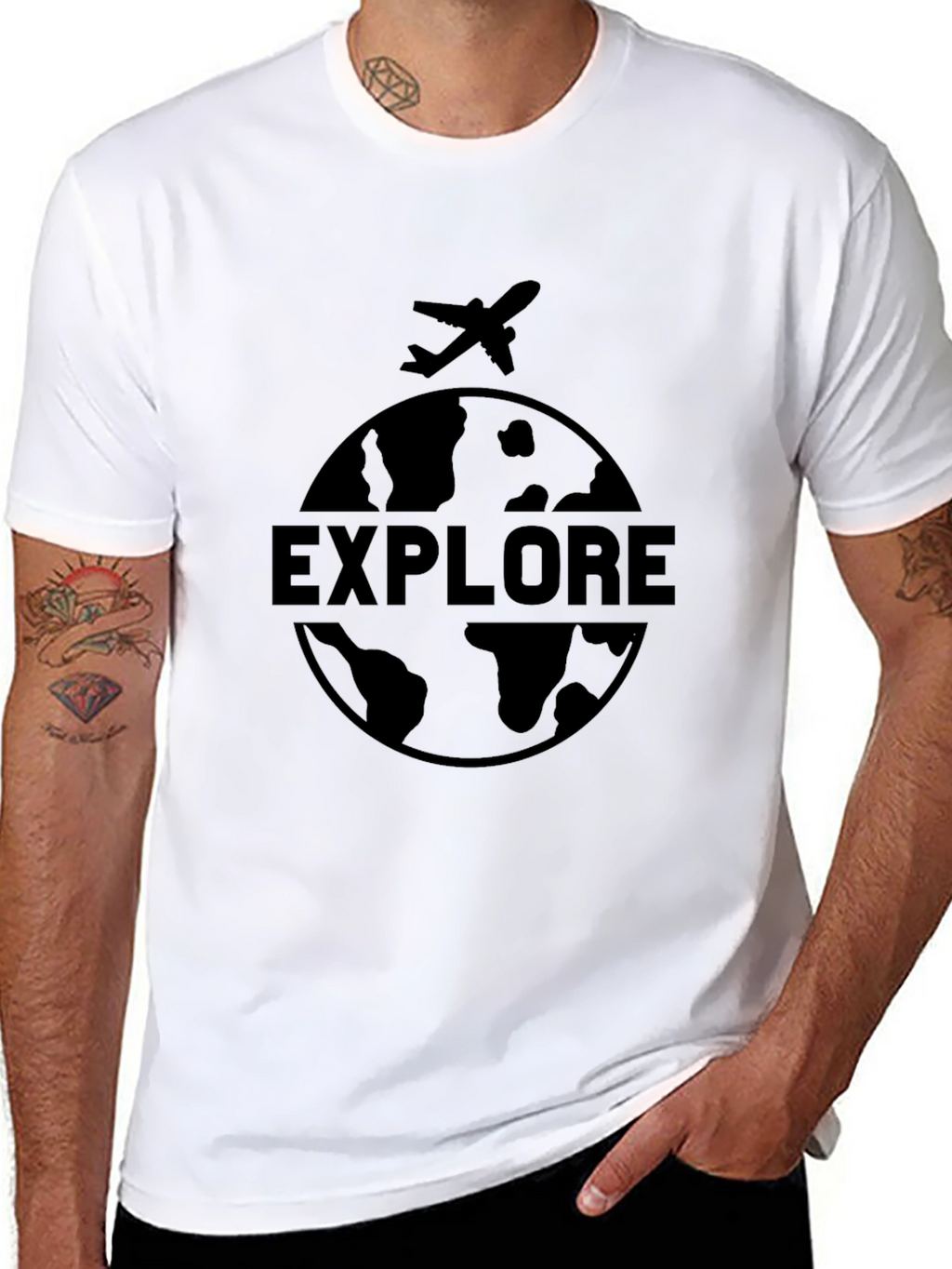 Explore Globe Graphic Tee - Black