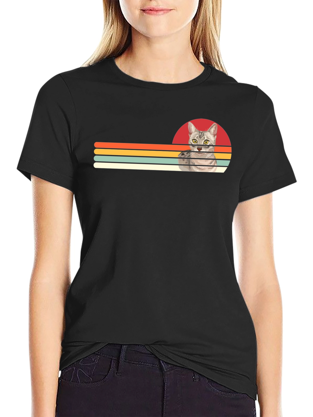 Retro Cat Graphic T-Shirt