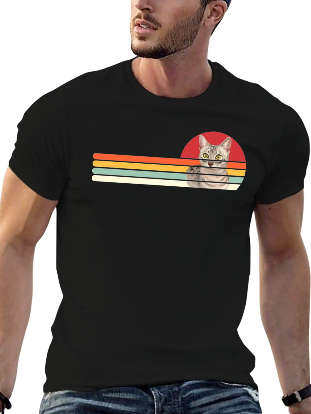 Retro Cat Graphic T-Shirt