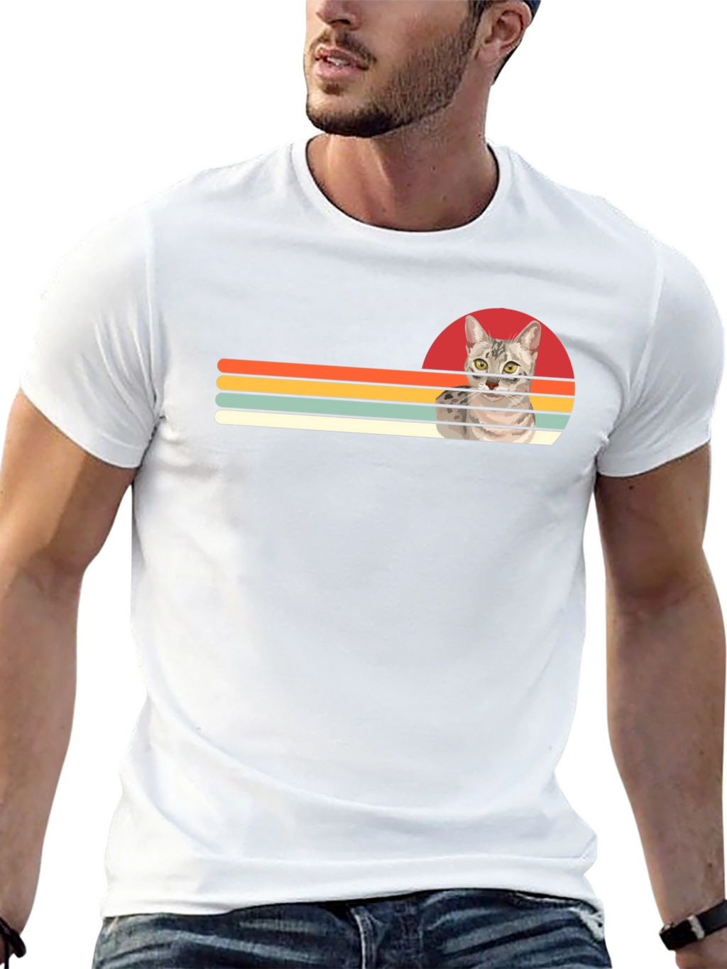 Retro Cat Graphic T-Shirt