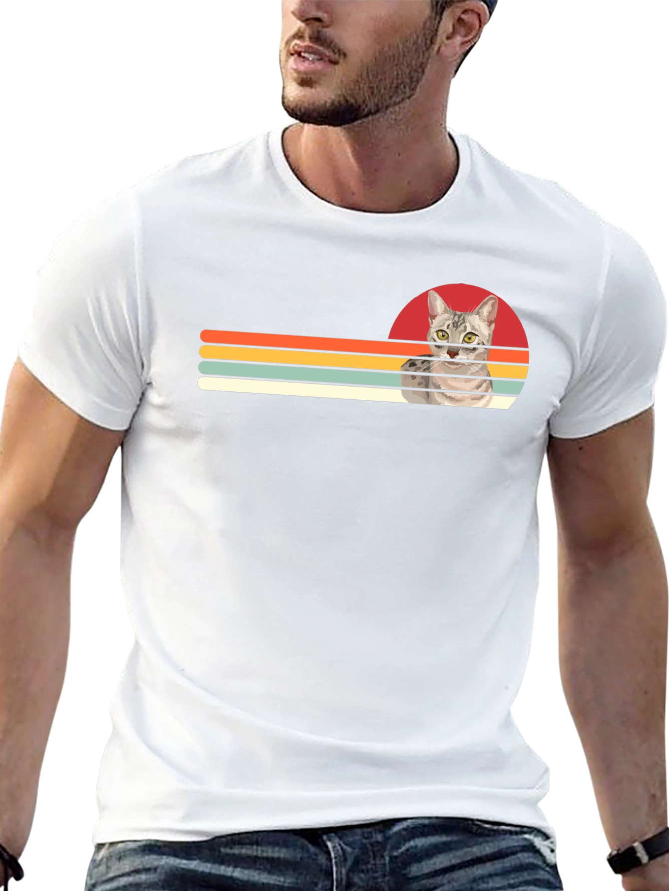 Retro Cat Graphic T-Shirt