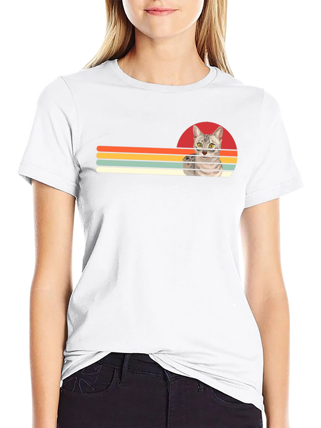 Retro Cat Graphic T-Shirt