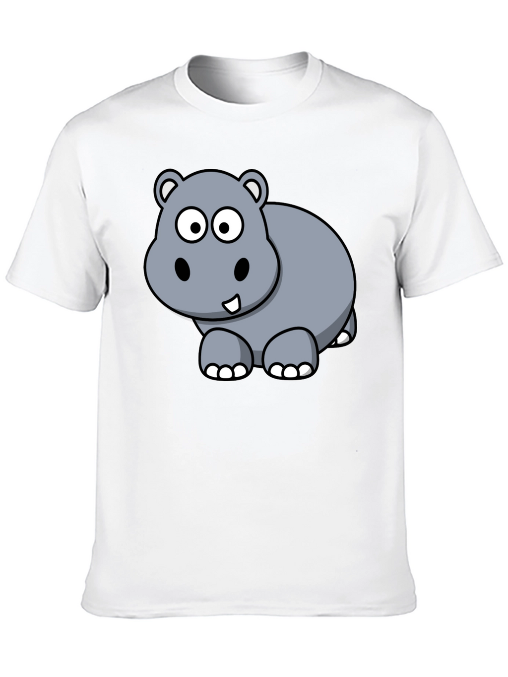 Cute Hippo Cartoon Graphic T-Shirt