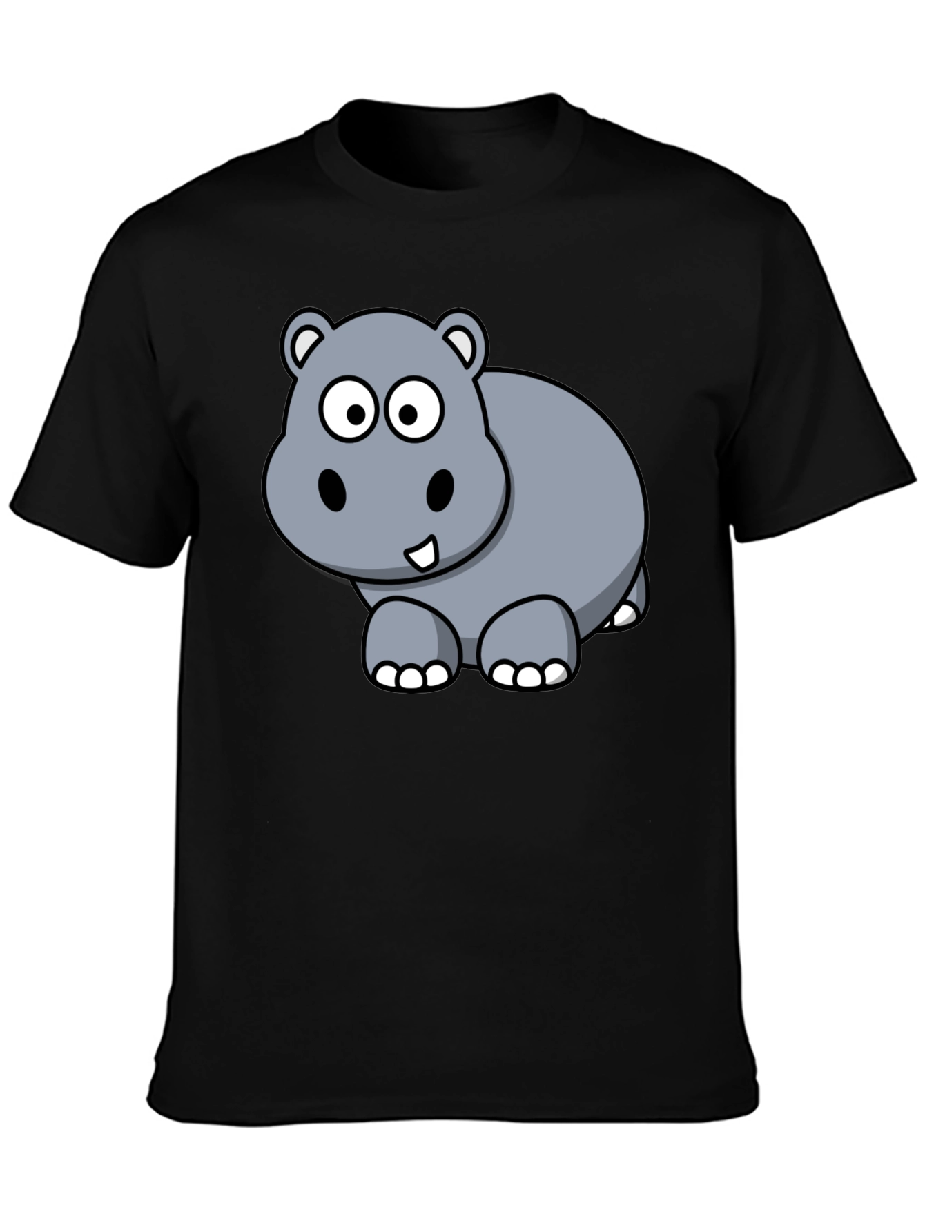 Cute Hippo Cartoon Graphic T-Shirt