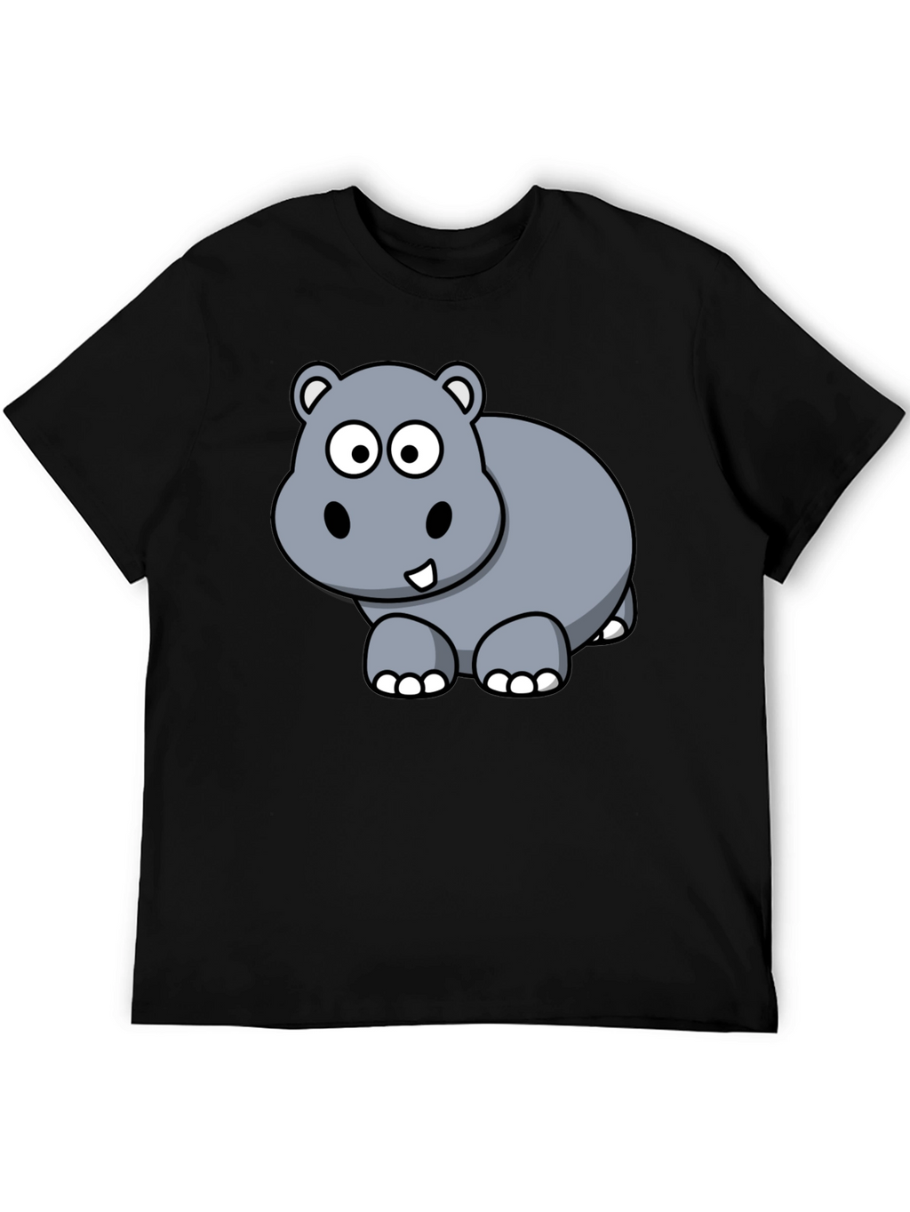 Cute Hippo Cartoon Graphic T-Shirt
