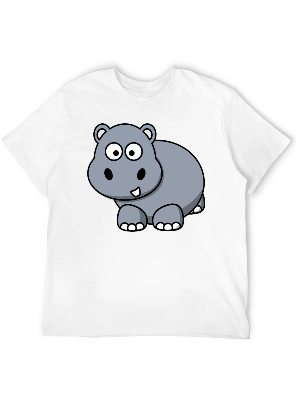 Cute Hippo Cartoon Graphic T-Shirt