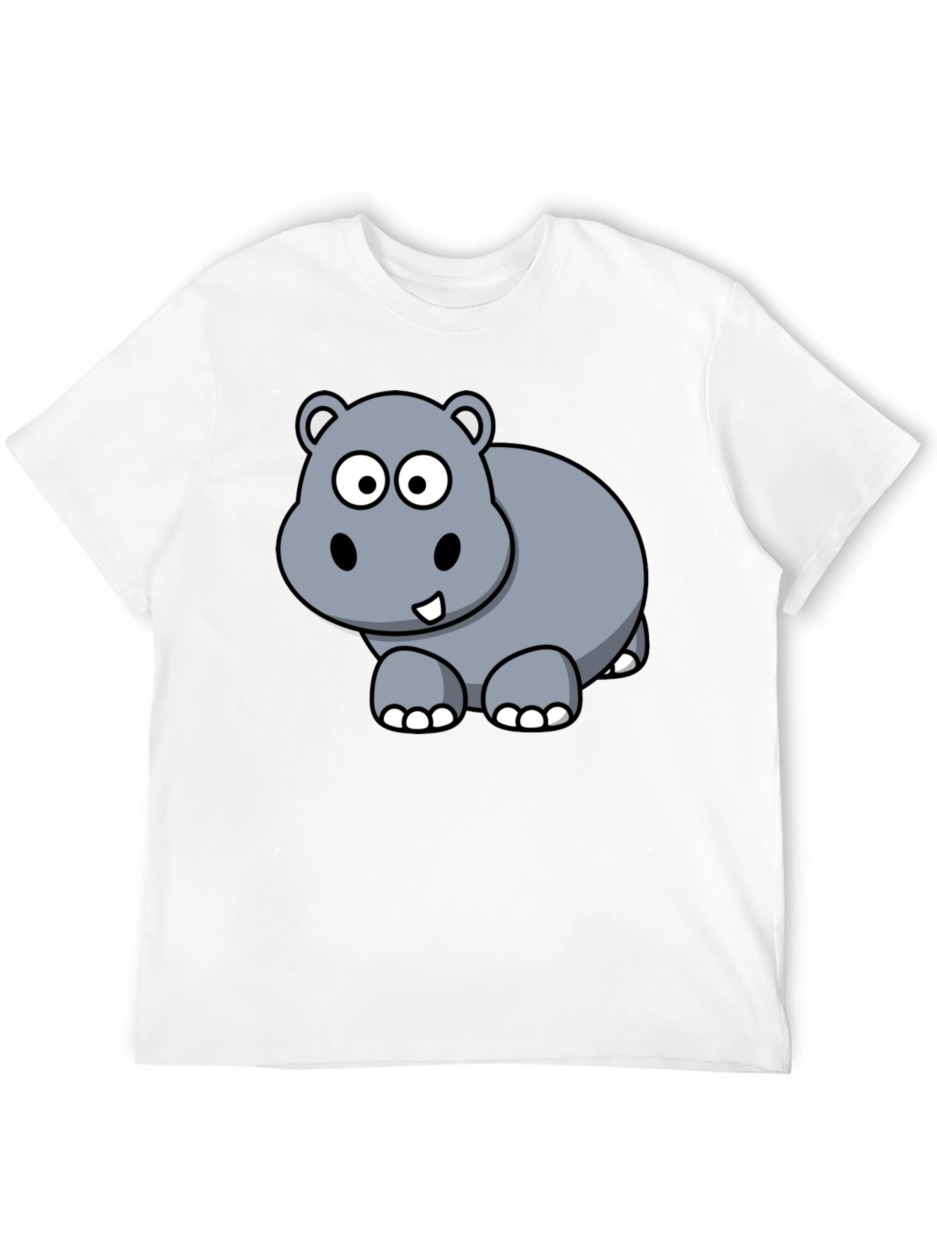 Cute Hippo Cartoon Graphic T-Shirt