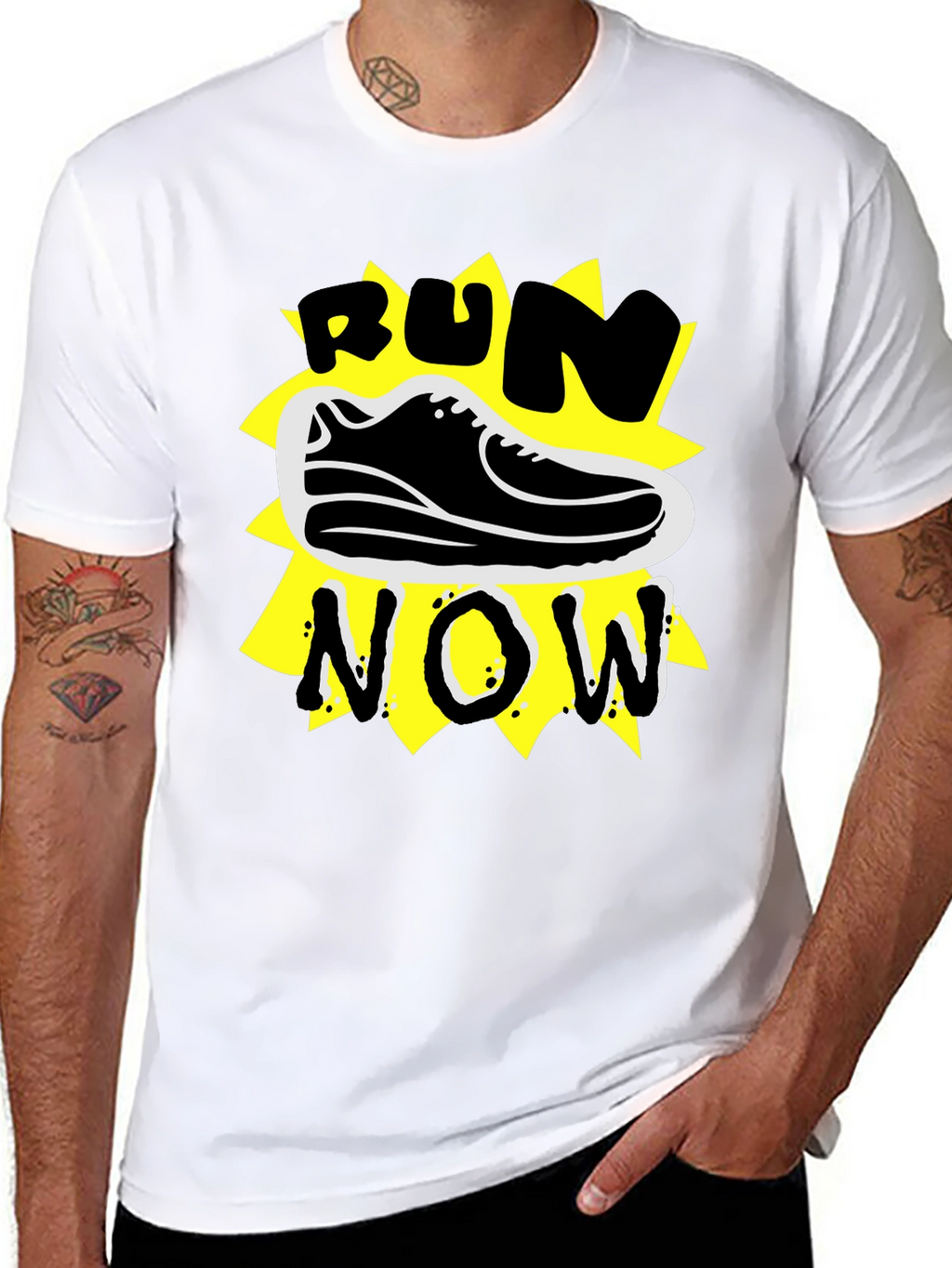 Run Now Graphic Tee - Stylish Activewear T-Shirt