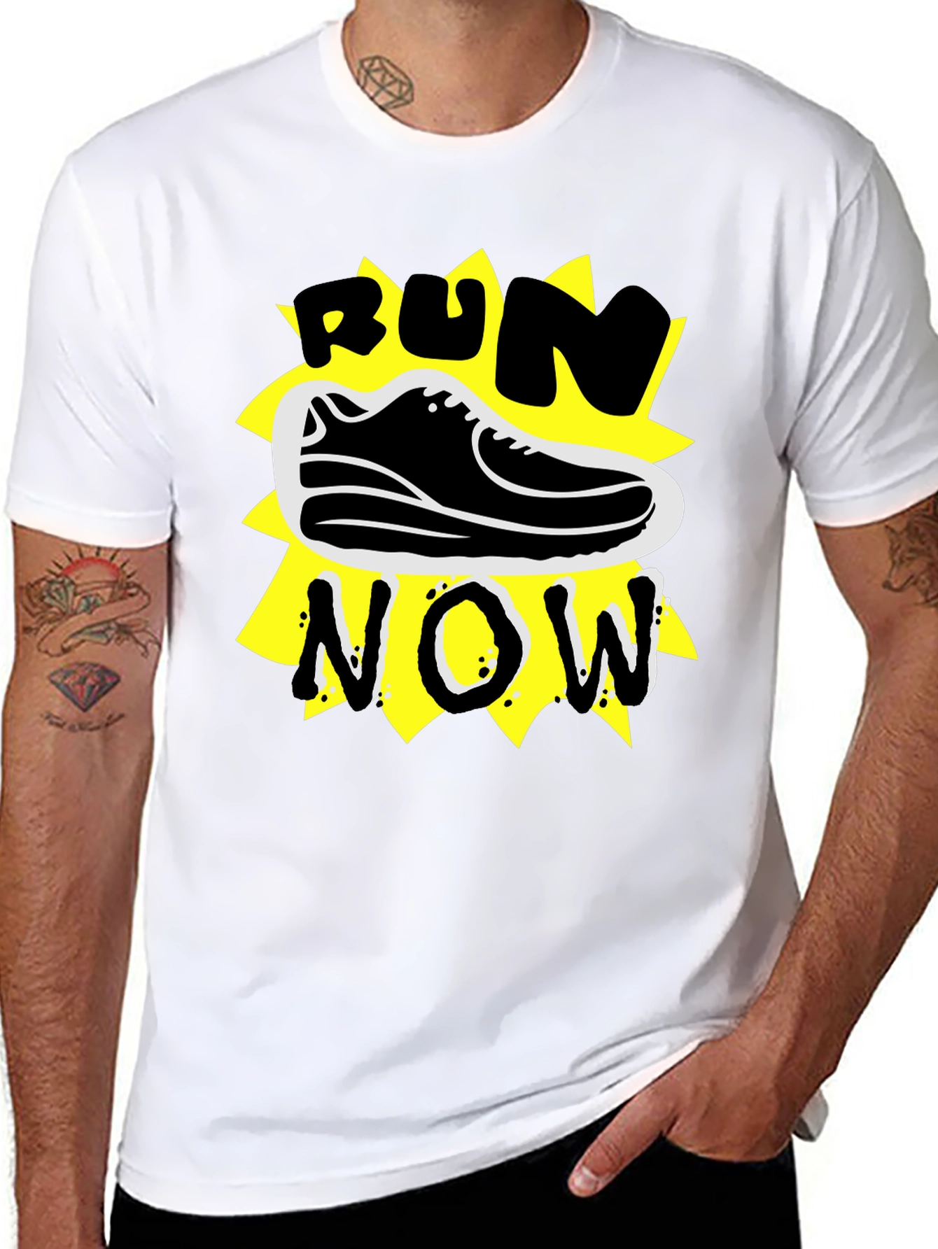 Run Now Graphic Tee - Stylish Activewear T-Shirt