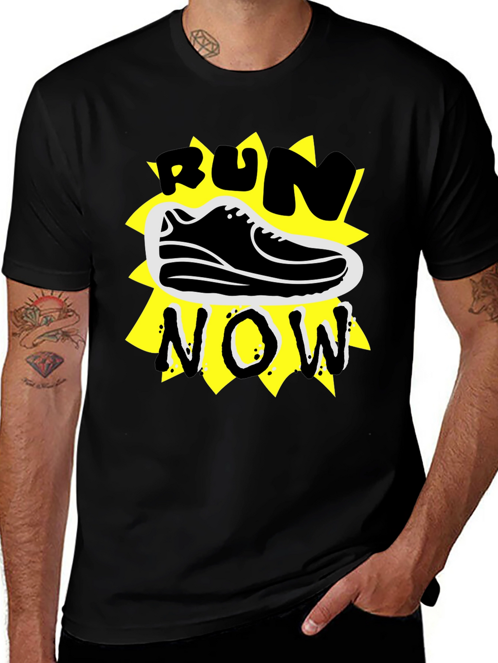 Run Now Graphic Tee - Stylish Activewear T-Shirt