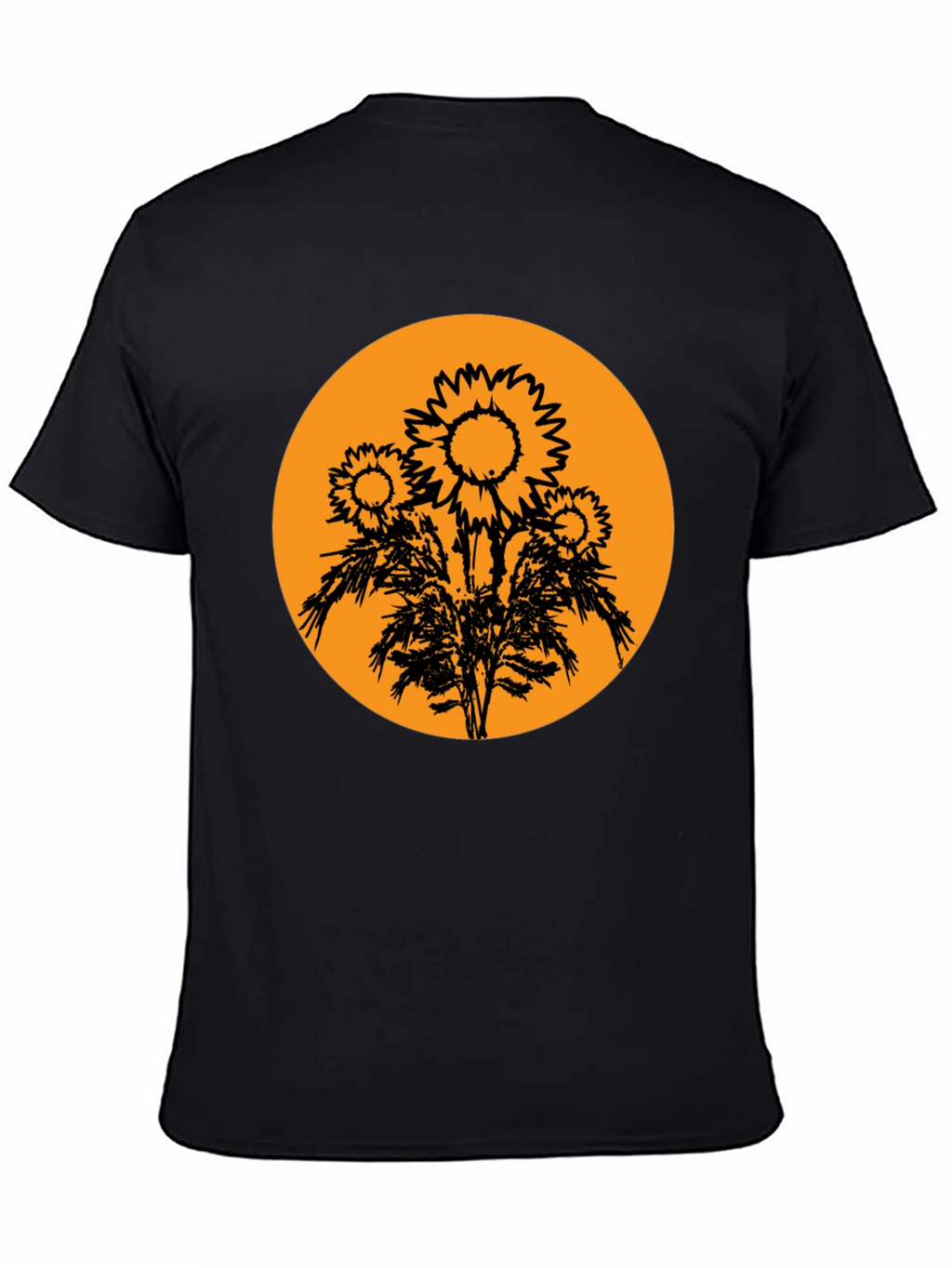 Sunflower Graphic Tee - Black Cotton T-Shirt