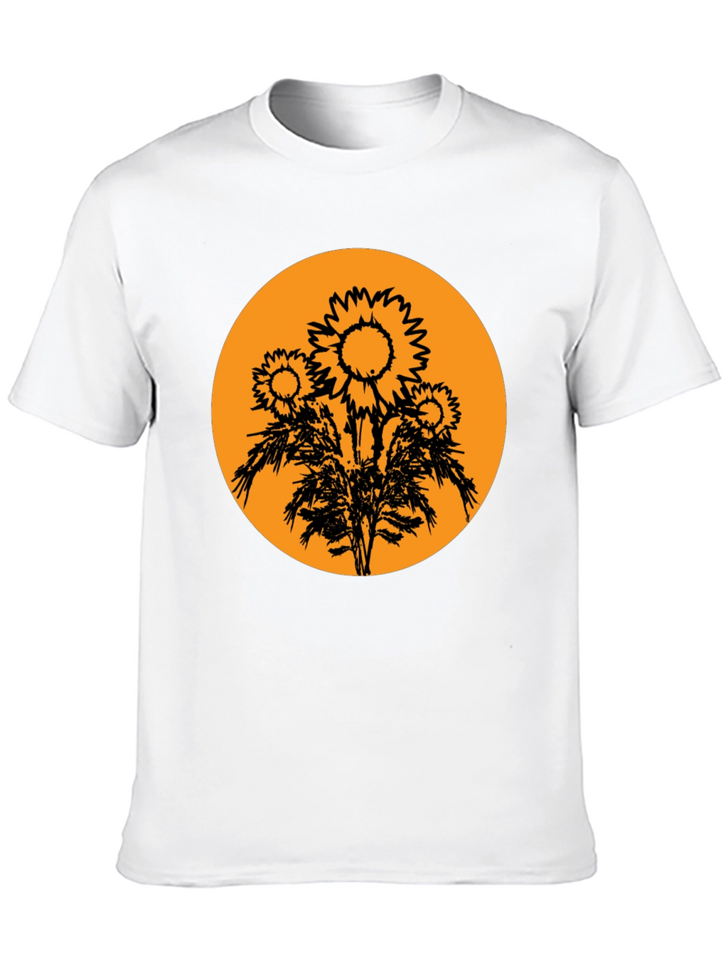 Sunflower Graphic Tee - Black Cotton T-Shirt