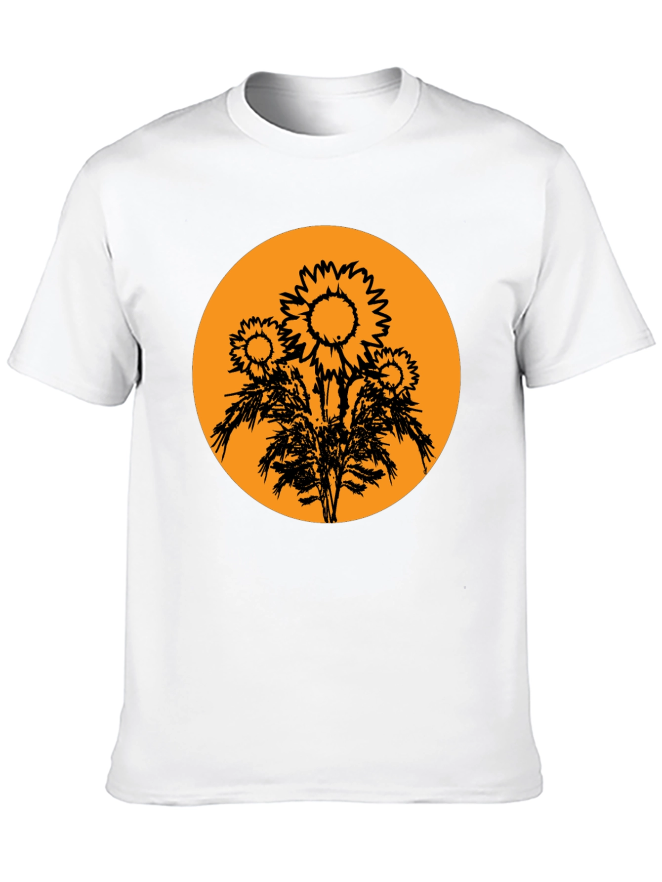 Sunflower Graphic Tee - Black Cotton T-Shirt