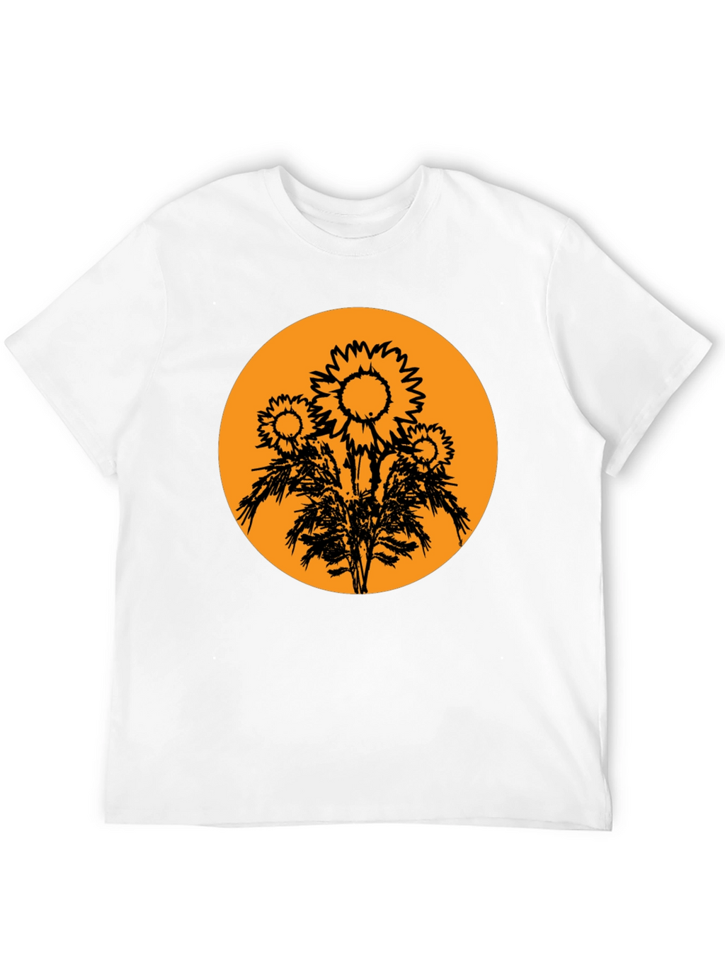 Sunflower Graphic Tee - Black Cotton T-Shirt
