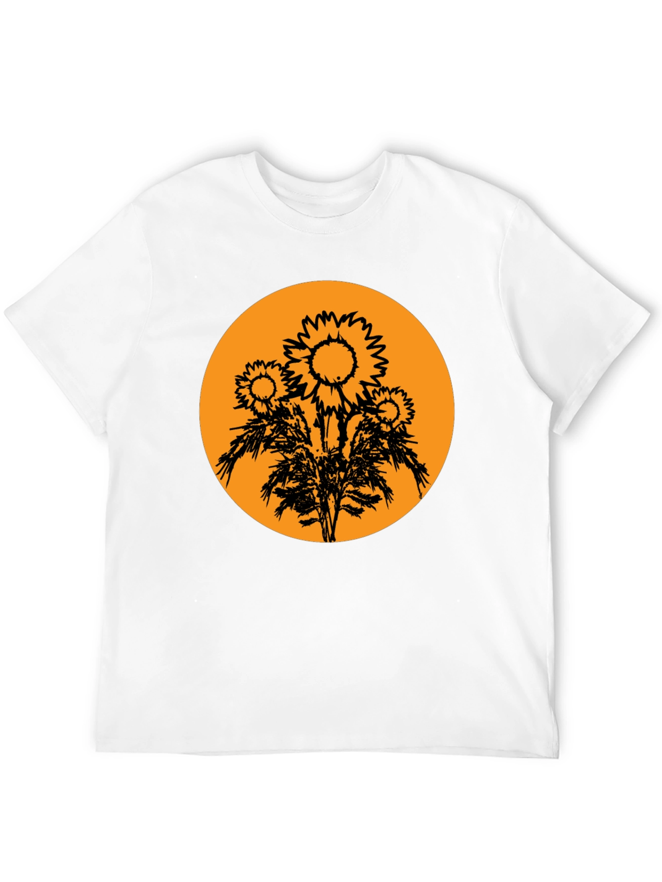 Sunflower Graphic Tee - Black Cotton T-Shirt