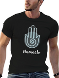 Namaste Hamsa Hand Black Graphic T-Shirt