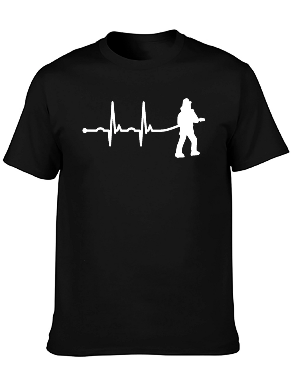 Firefighter Heartbeat T-Shirt - Black
