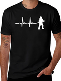 Firefighter Heartbeat T-Shirt - Black