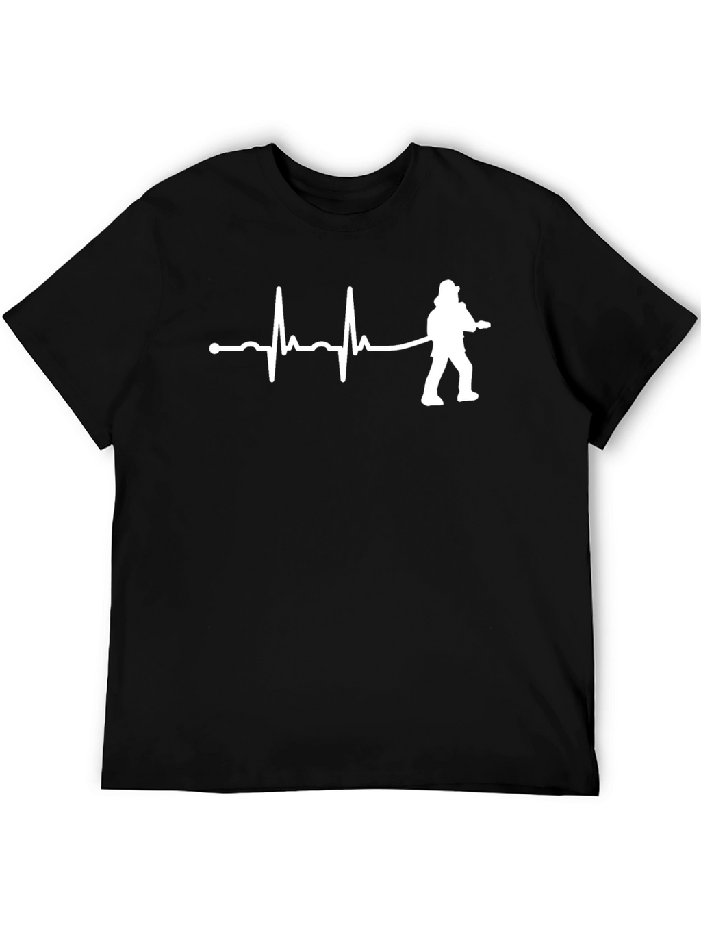 Firefighter Heartbeat T-Shirt - Black