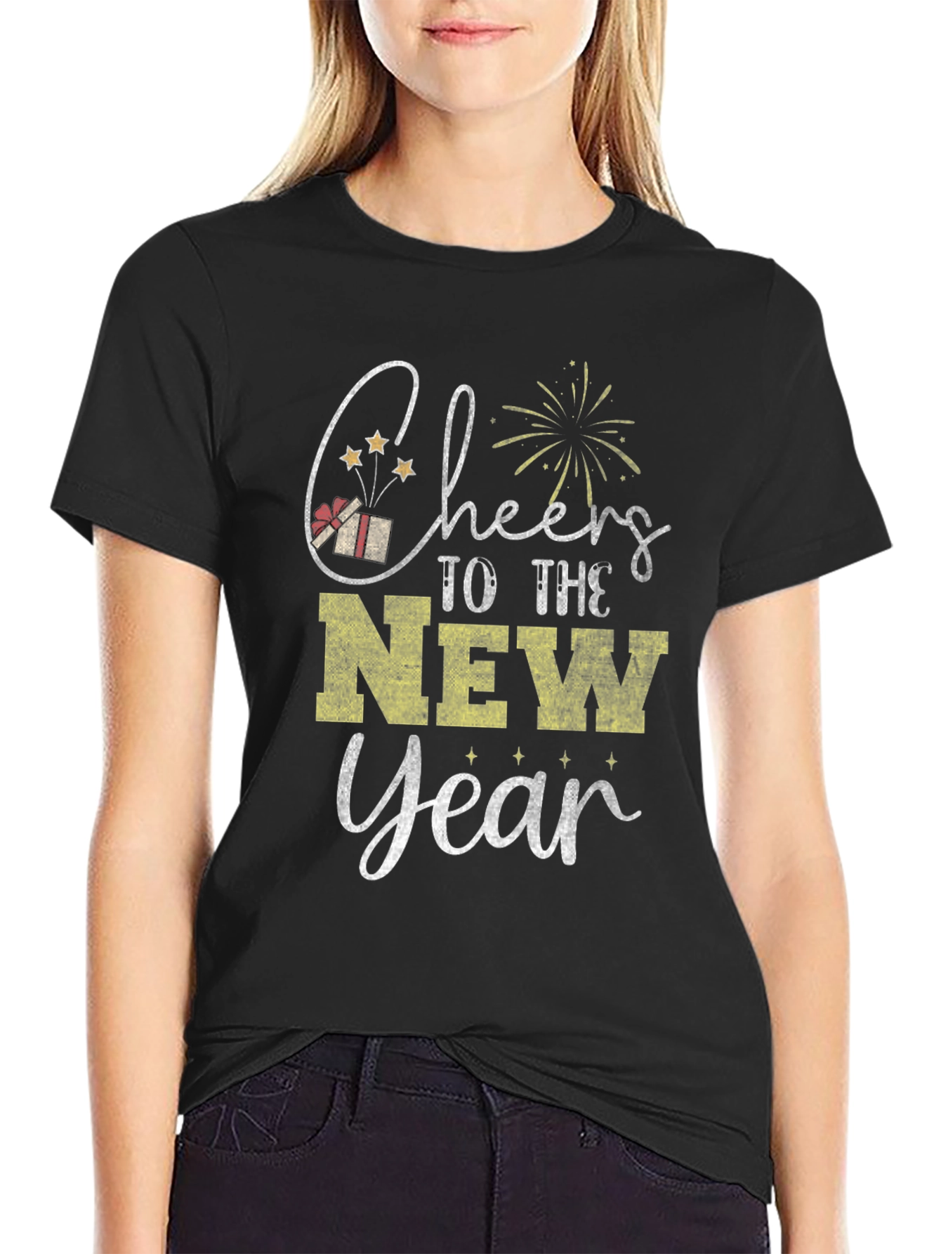 Cheers to the New Year T-Shirt - Black Holiday Tee