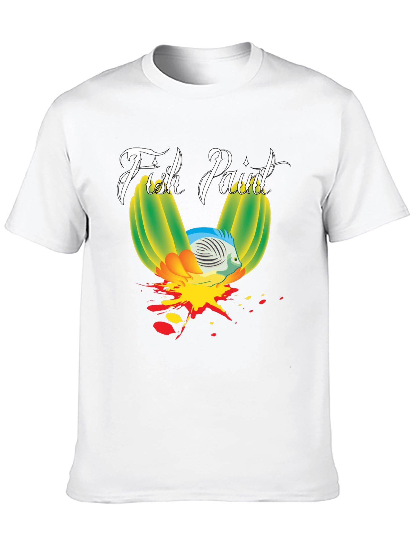 Fish Paint Graphic T-Shirt - Black