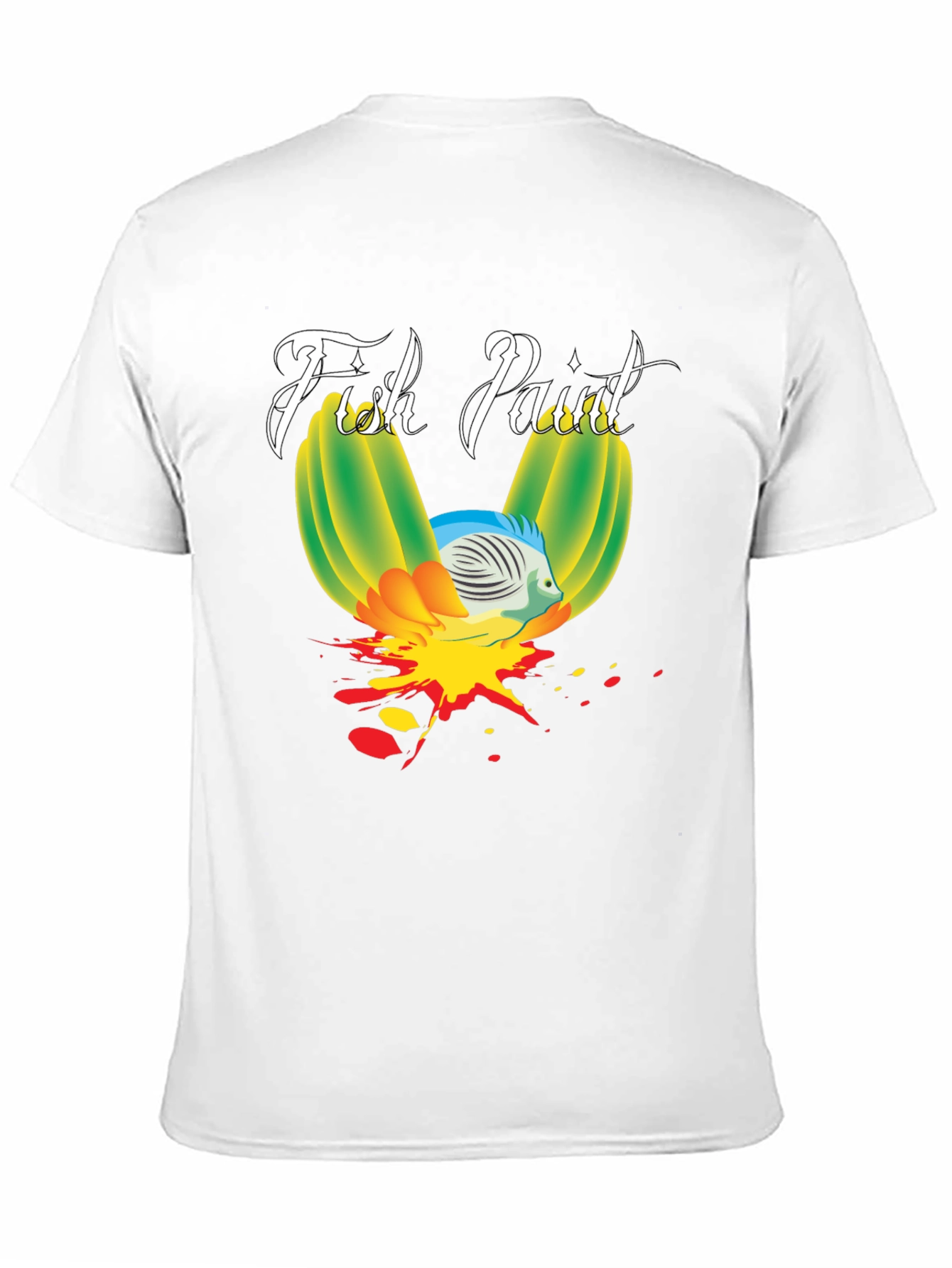Fish Paint Graphic T-Shirt - Black