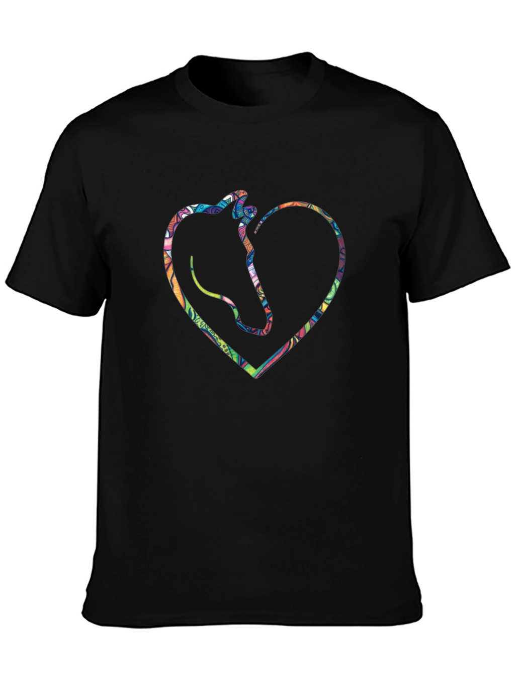Horse Heart Graphic Tee - Black