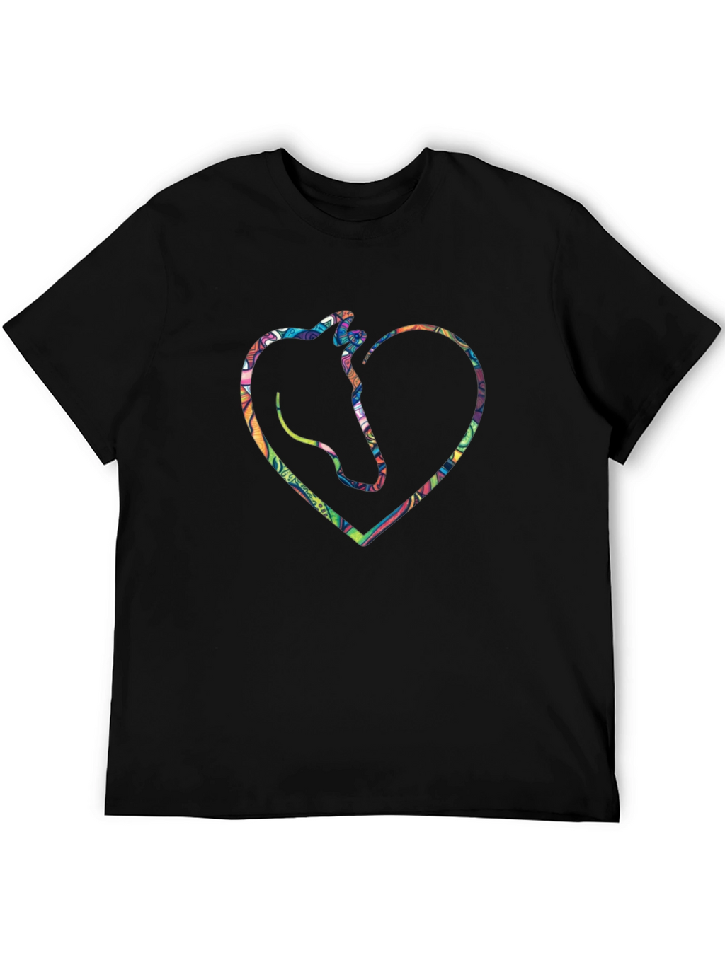 Horse Heart Graphic Tee - Black
