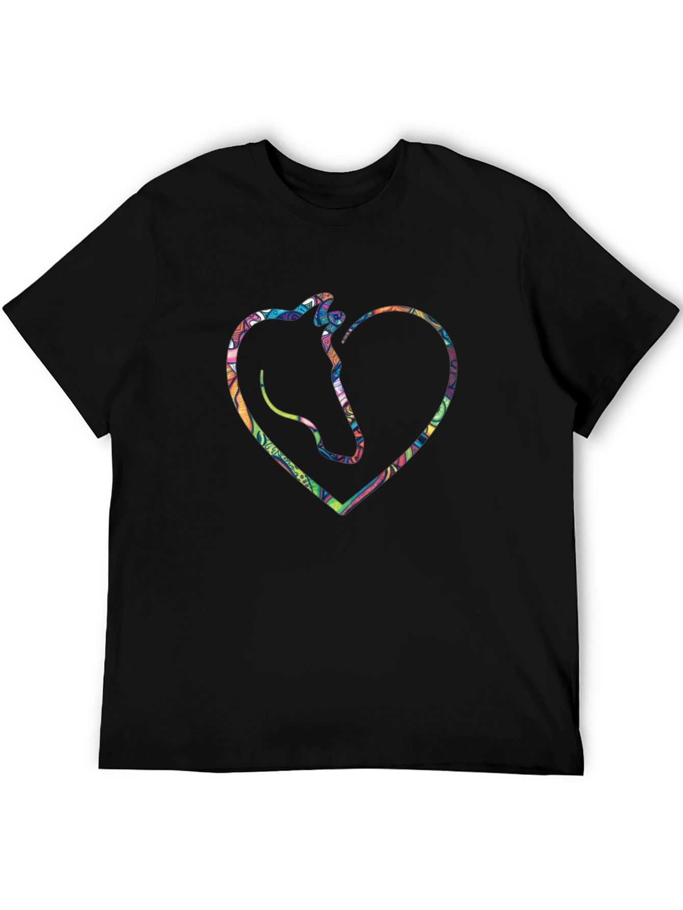 Horse Heart Graphic Tee - Black