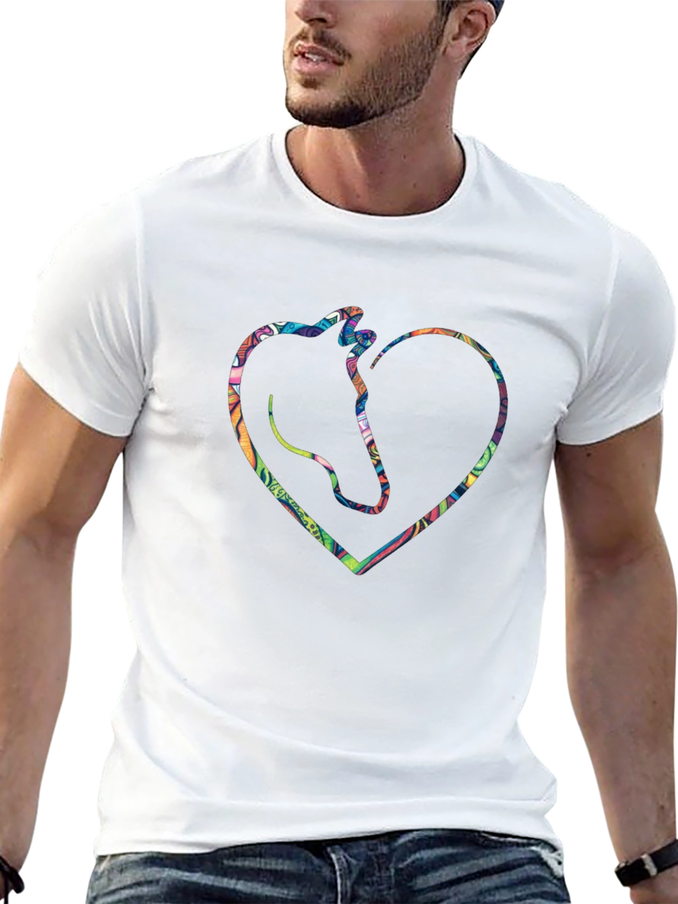 Horse Heart Graphic Tee - Black