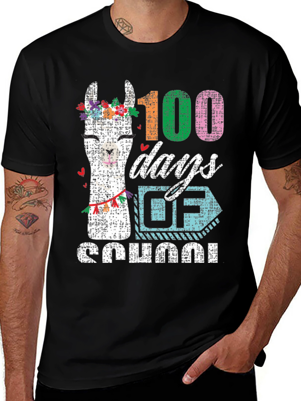 100 Days of School Llama T-Shirt