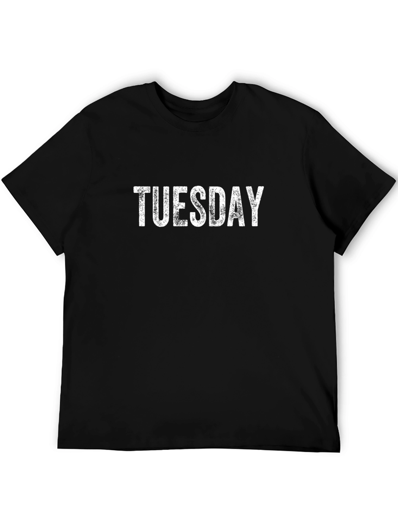 Tuesday Distressed Print Black T-Shirt