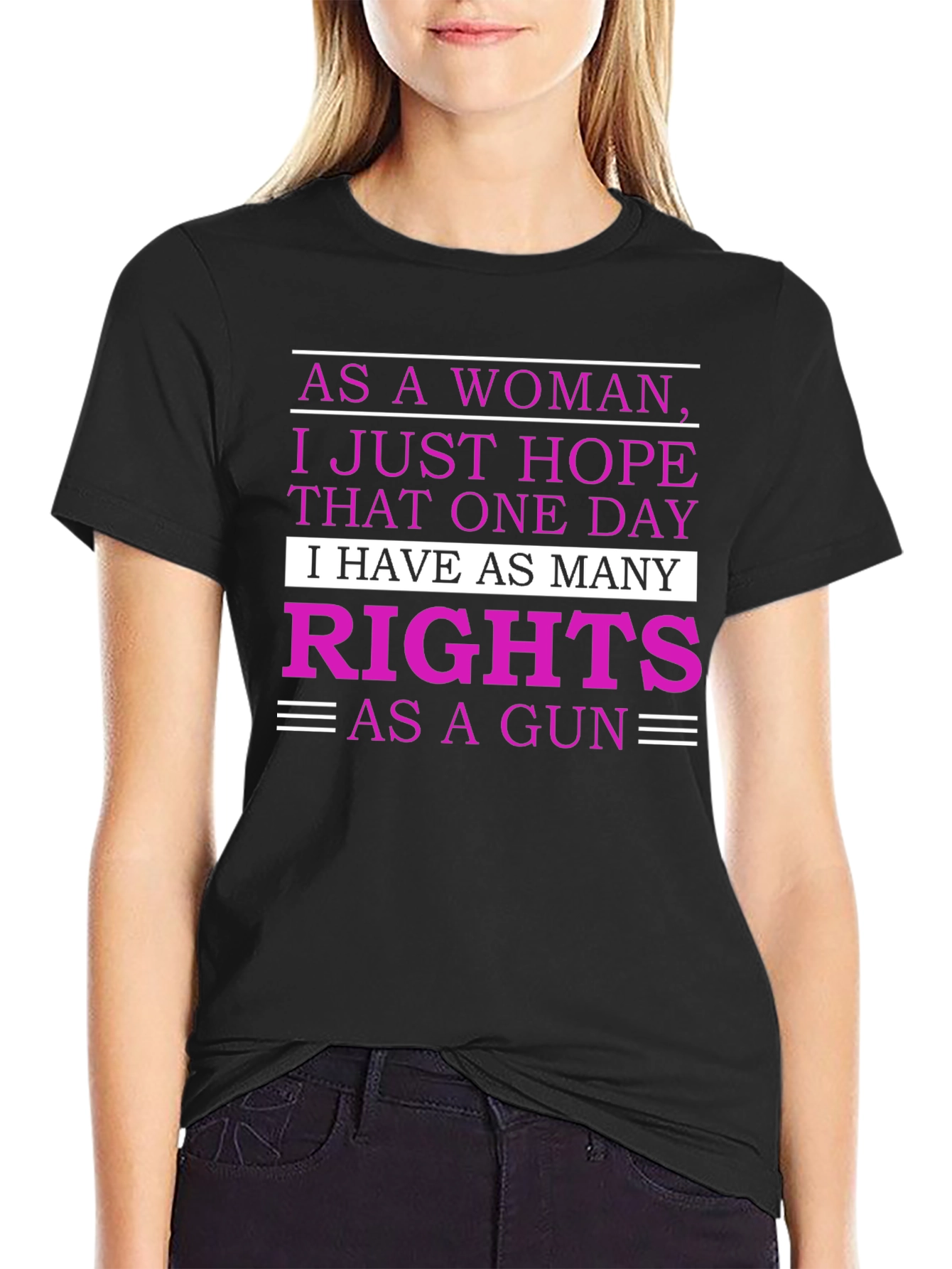 Feminist Rights Graphic T-Shirt - As Many Rights As a Gun