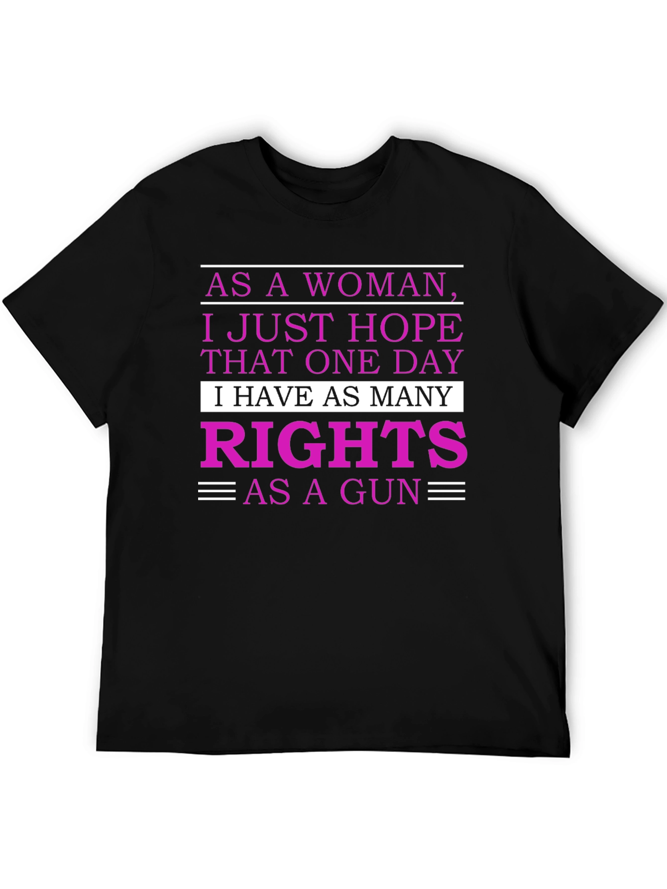 Feminist Rights Graphic T-Shirt - As Many Rights As a Gun