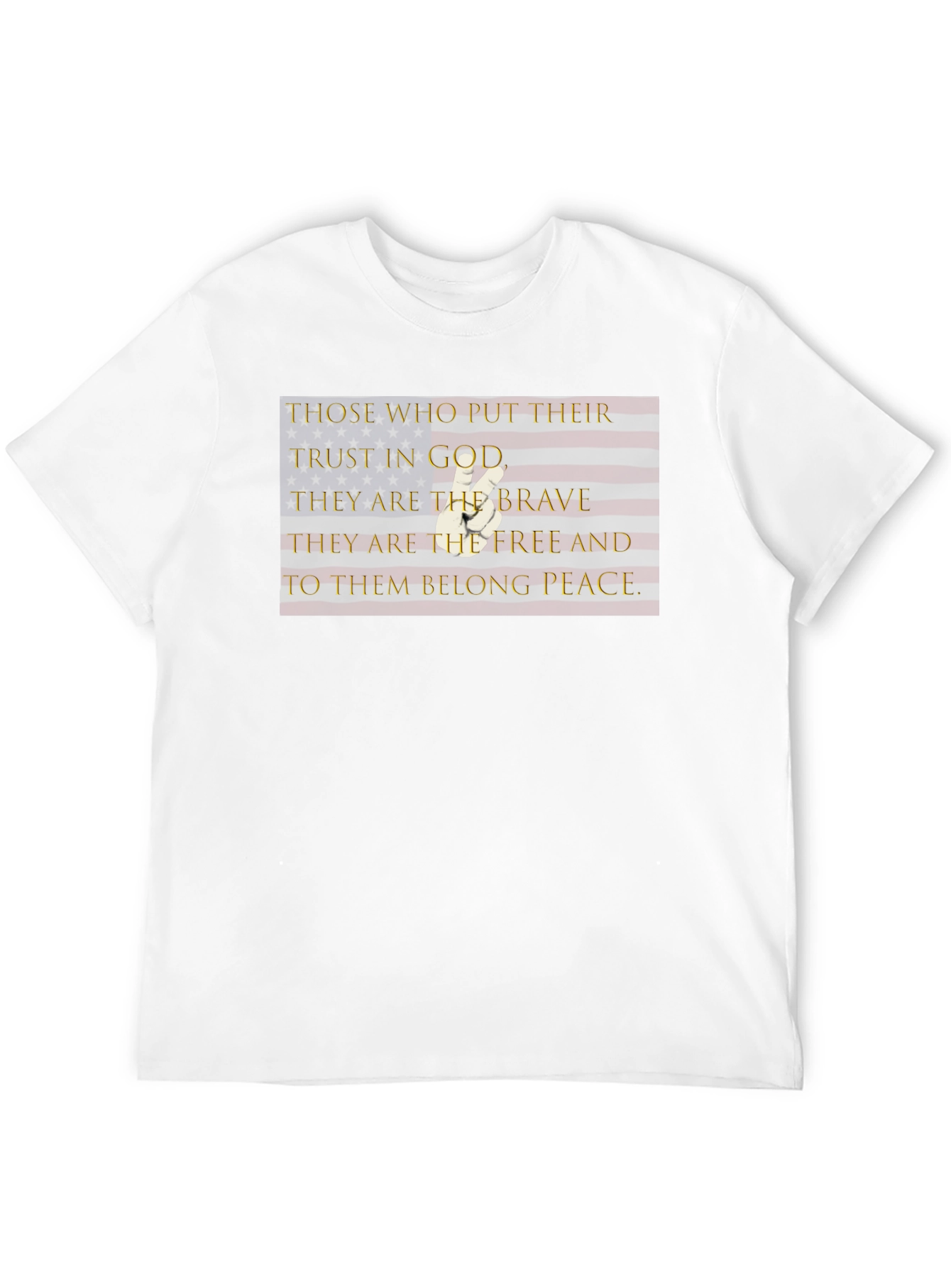 Patriotic Faith T-Shirt: God Brave Free & Peace