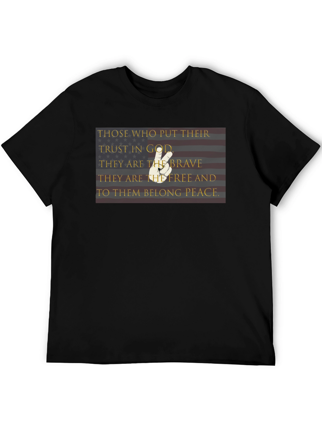 Patriotic Faith T-Shirt: God Brave Free & Peace