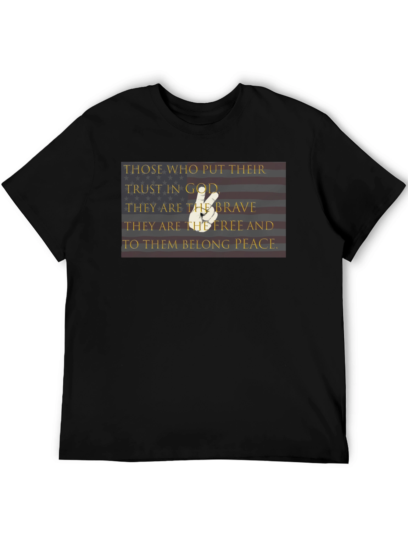 Patriotic Faith T-Shirt: God Brave Free & Peace